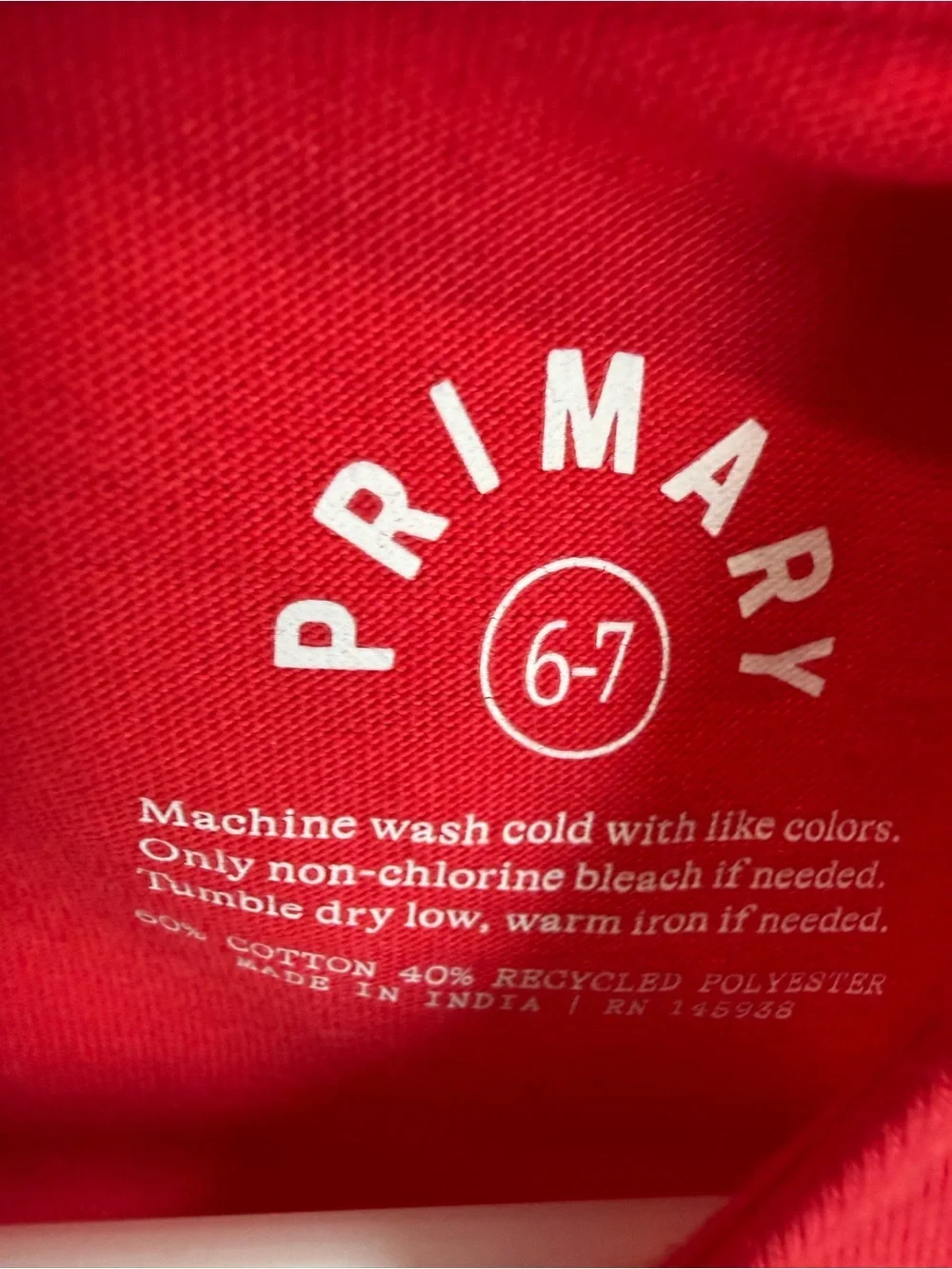 Primary Bright Red Long Sleeve Casual Dress for Girls